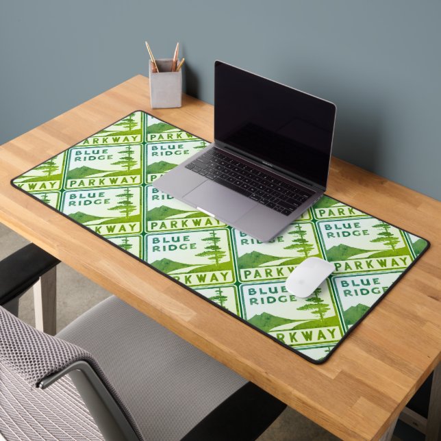 Blue Ridge Parkway shield - green Desk Mat (Office 2)