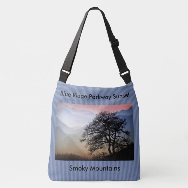 Blue Ridge Parkway Smokies Sunset Photo Crossbody Bag (Front)