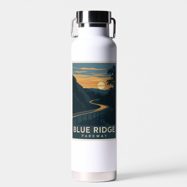 Blue Ridge Parkway Sunset Water Bottle (Front)