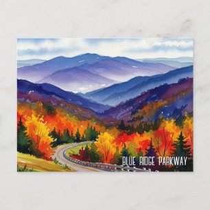 Blue Ridge Parkway Watercolor Postcard