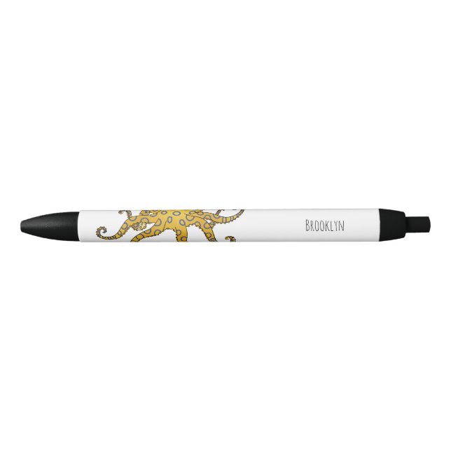 Blue-ringed octopus cartoon illustration  black ink pen (Front)