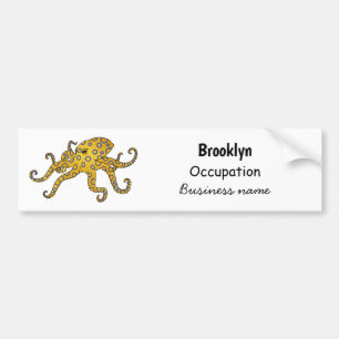 Blue-ringed octopus cartoon illustration bumper sticker