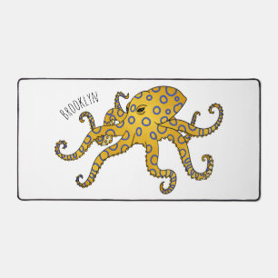Blue-ringed octopus cartoon illustration  desk mat