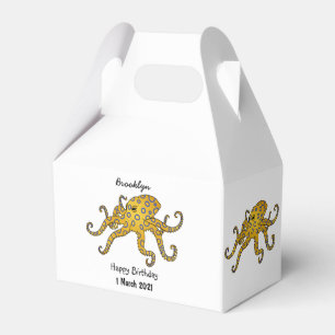 Blue-ringed octopus cartoon illustration favour box