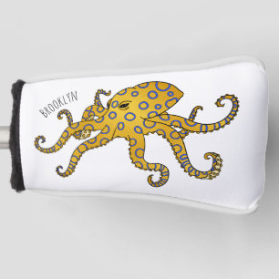 Blue-ringed octopus cartoon illustration  golf head cover