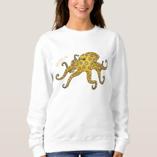Blue-ringed octopus cartoon illustration  sweatshirt