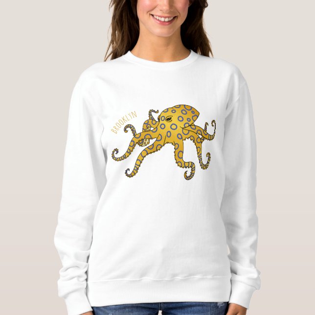Blue-ringed octopus cartoon illustration  sweatshirt (Front)