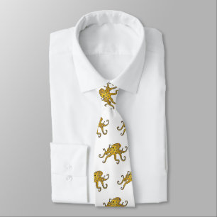 Blue-ringed octopus cartoon illustration  tie