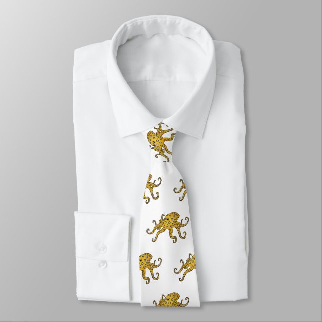 Blue-ringed octopus cartoon illustration  tie (Tied)