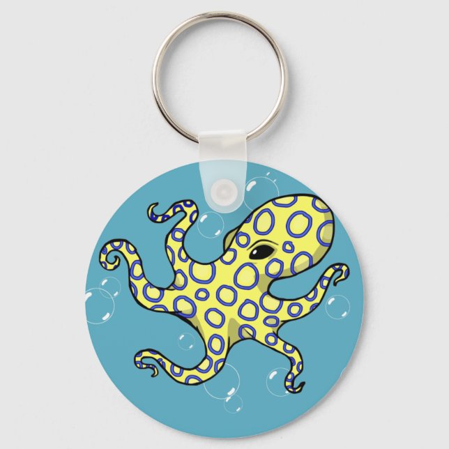 Blue Ringed Octopus Key Ring (Front)