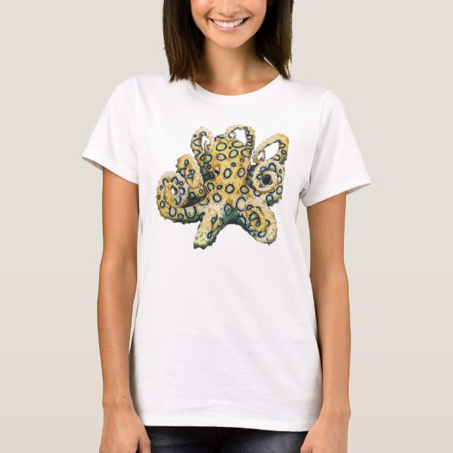 Blue ringed octopus tee for ladies (Front)