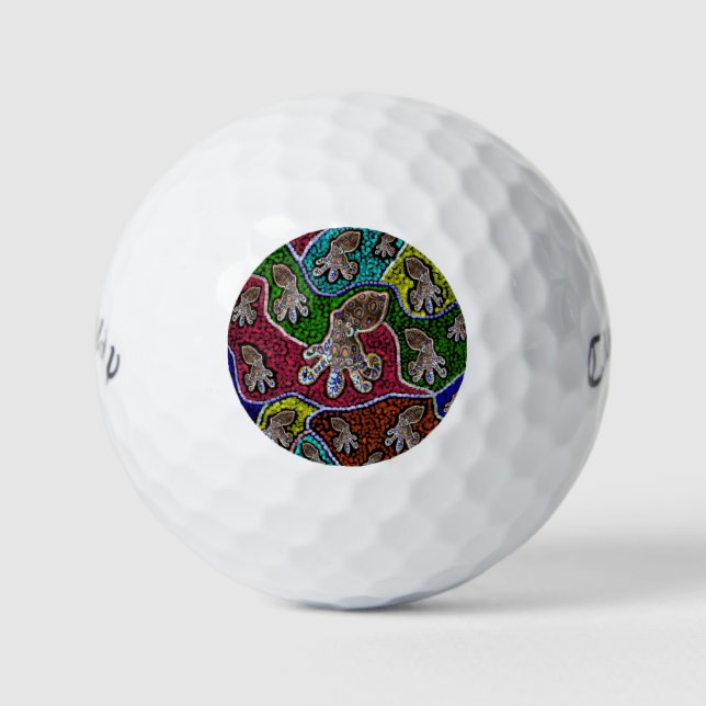 Blue Ringer Octopus Dot Art, Golf Balls (Front)