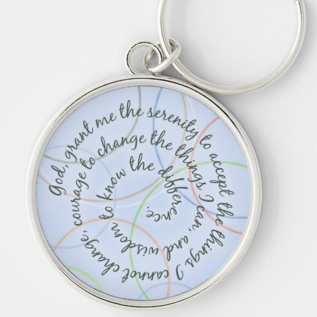 Blue Rings Serenity Prayer Keychain (Front)
