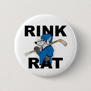 Blue Rink Rat Hockey Player Flare 6 Cm Round Badge