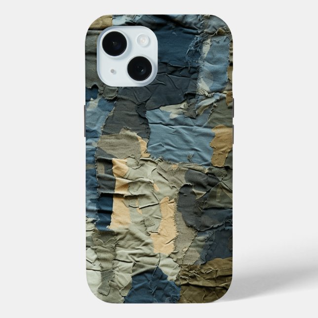 Blue Ripped Cargo Camo Pattern Summer Beach Case-Mate iPhone Case (Back)