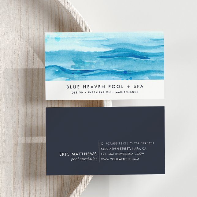 Blue Ripple | Pool Care or Swim Business Card (Creator Uploaded)