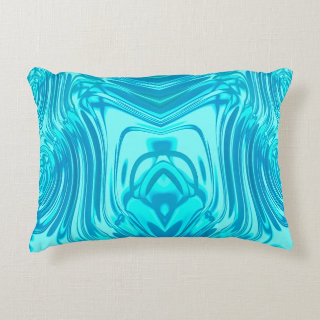 ~ BLUE RIPPLES ~ Fractal Design ~ Decorative Cushion (Front)