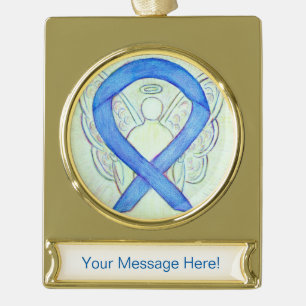 Blue River Awareness Ribbon Angel Custom Ornament