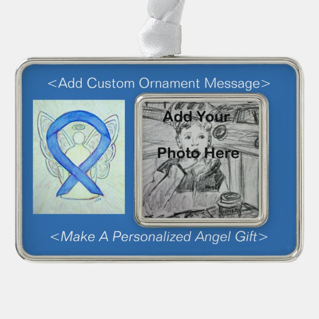 Blue River Awareness Ribbon Angel Ornament (Front)