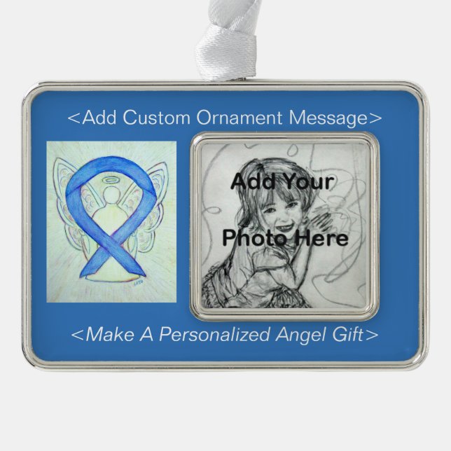 Blue River Awareness Ribbon Angel Ornament (Front)