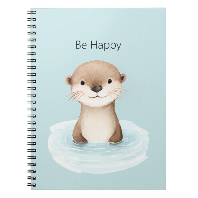 Blue River Cute Otter   Notebook (Front)