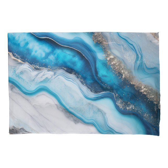 Blue River Marble Pillowcase (Front)