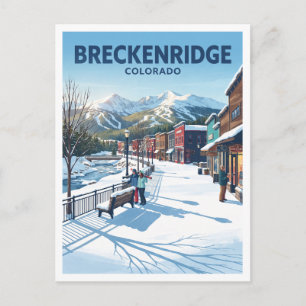 Blue River Plaza Breckenridge Colorado Travel Postcard