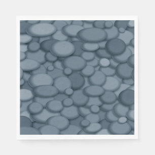 Blue River Rock Pebbles Art Napkin