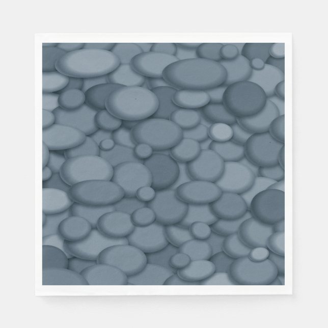 Blue River Rock Pebbles Art Napkin (Front)