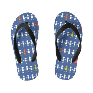 Blue Robot Children's Kid's Flip Flops