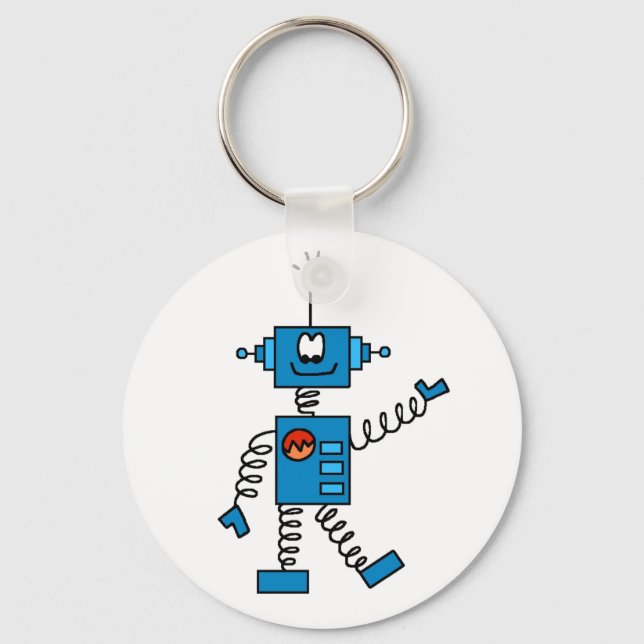 Blue Robot Key Ring (Front)