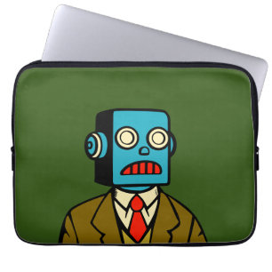 Blue Robot Laptop Sleeve