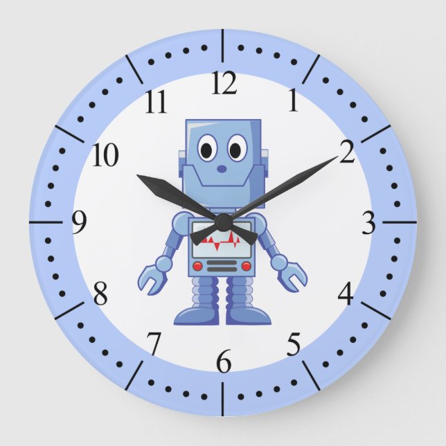 Blue robot large clock (Front)