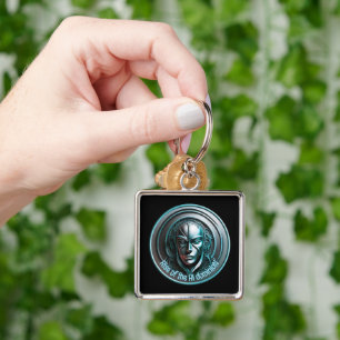 Blue Robot Mask - Rise of the AI dominioN Key Ring