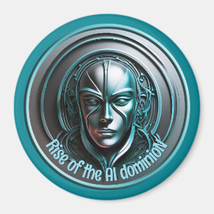 Blue Robot Mask - Rise of the AI dominioN Magnet