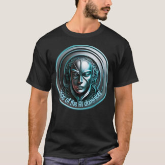 Blue Robot Mask - Rise of the AI dominioN T-Shirt
