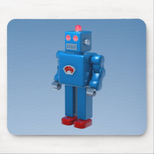 Blue Robot Mouse Mat