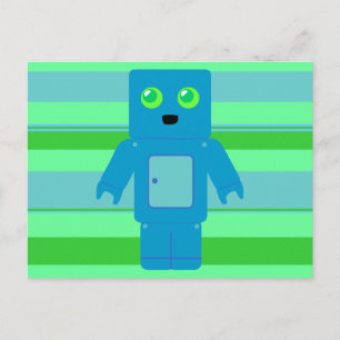 Blue Robot Postcard