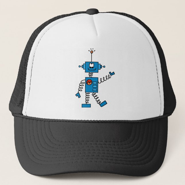 Blue Robot Tshirts and Gifts Trucker Hat (Front)