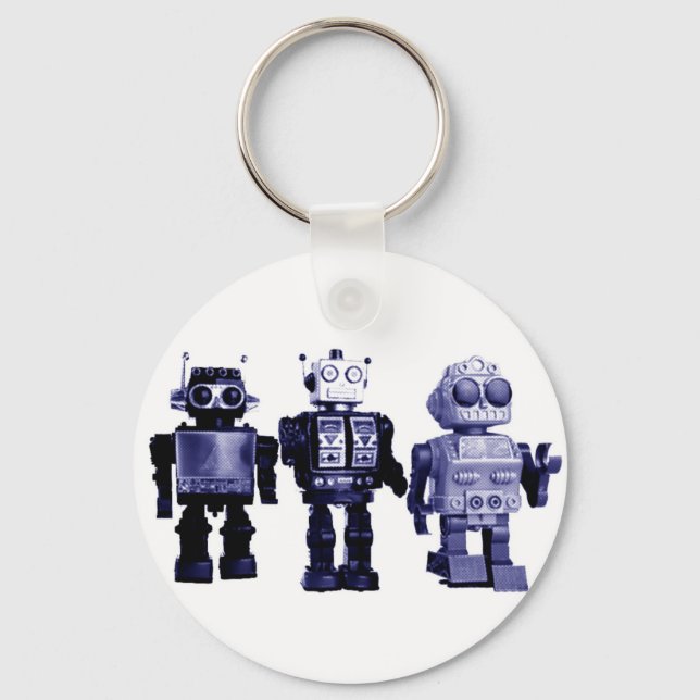 blue robots keychain (Front)