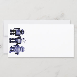 blue robots photo card