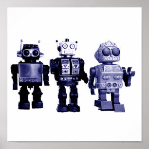 blue robots poster