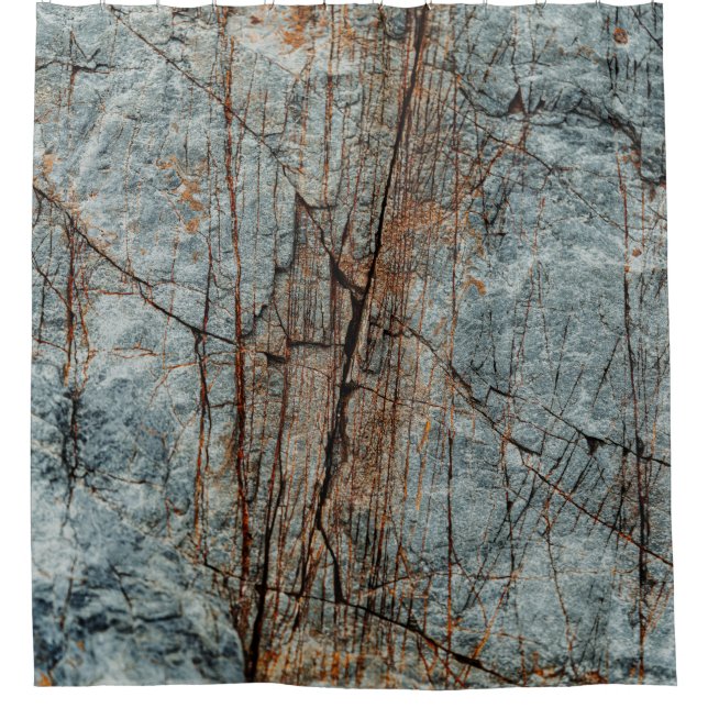 Blue rock shower curtain (Front)