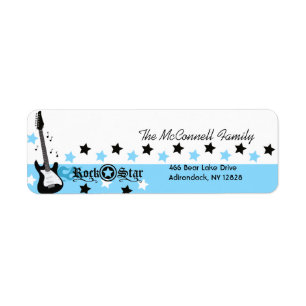 Blue Rock Star PRINTABLE ADDRESS LABELS
