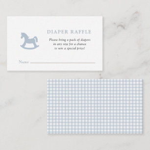 Blue Rocking Horse Baby shower Diaper Raffle Enclosure Card