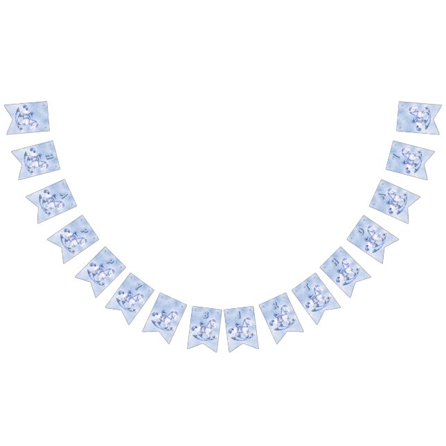 Blue Rocking Horse Bunting Flag (All)