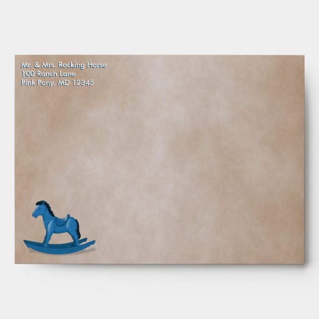 Blue Rocking Horse Custom Envelopes (Front)