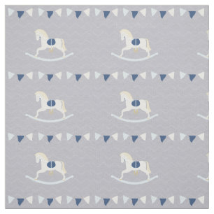 Blue Rocking Horse Fabric