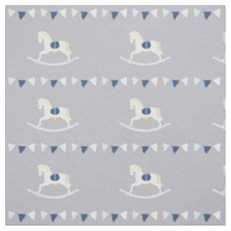 Blue Rocking Horse Fabric