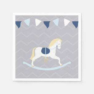 Blue Rocking Horse Napkin